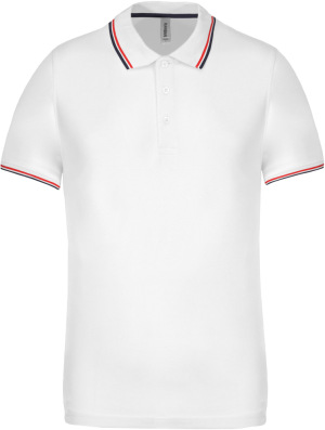 Kariban - Mens Short Sleeve Polo Pique (White / Navy / Red)