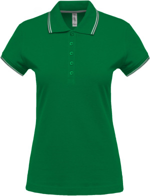 Kariban - Ladies Short Sleeve Polo Pique (Kelly Green / Light Grey / White)