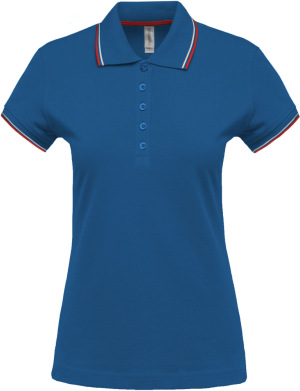 Kariban - Ladies Short Sleeve Polo Pique (Light Royal Blue / Red / White)