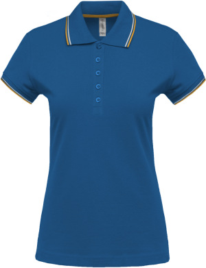 Kariban - Damen Kurzarm Piqué Polo (Light Royal Blue / Yellow / White)