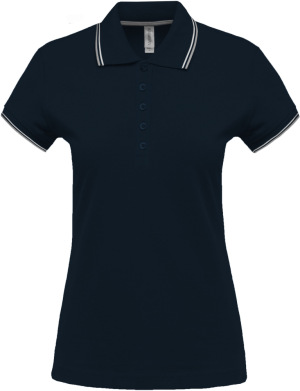 Kariban - Damen Kurzarm Piqué Polo (Navy / Light Grey / White)