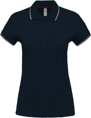 Kariban - Damen Kurzarm Piqué Polo (Navy / Wine / White)