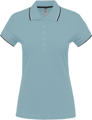 Kariban - Damen Kurzarm Piqué Polo (Sky Blue / Navy / White)