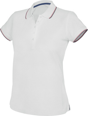 Kariban - Damen Kurzarm Piqué Polo (White / Navy / Red)