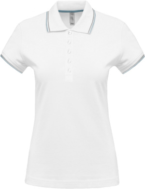 Kariban - Ladies Short Sleeve Polo Pique (White / Sky Blue / Light Grey)
