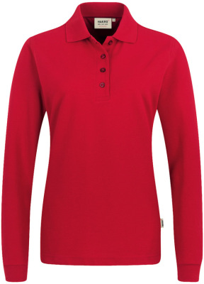 Hakro - Damen Longsleeve-Poloshirt Mikralinar (rot)