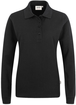 Hakro - Damen Longsleeve-Poloshirt Mikralinar (schwarz)