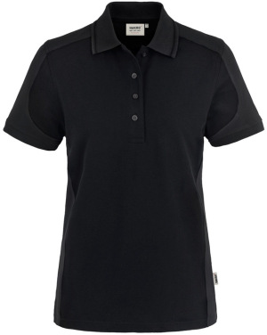 Hakro - Damen Poloshirt Contrast Mikralinar (schwarz/anthrazit)