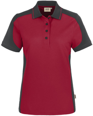 Hakro - Damen Poloshirt Contrast Mikralinar (weinrot/anthrazit)