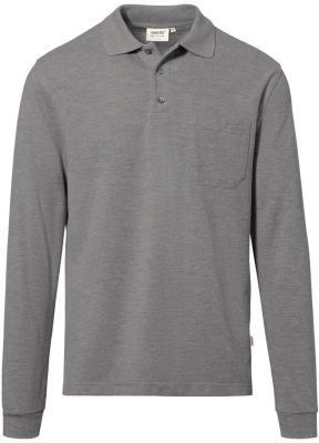 Hakro - Longsleeve-Pocket-Poloshirt Top (grau meliert)
