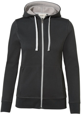 Hakro - Damen Kapuzenjacke Bonded (anthrazit/silber)
