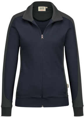 Hakro - Damen Sweatjacke Contrast Mikralinar (tinte/anthrazit)