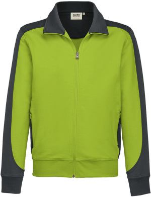 Hakro - Sweatjacke Contrast Mikralinar (kiwi/anthrazit)