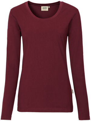 Hakro - Damen Longsleeve Mikralinar (weinrot)