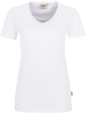 Hakro - Damen V-Shirt Mikralinar (weiß)