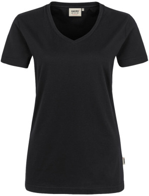 Hakro - Damen V-Shirt Mikralinar (schwarz)