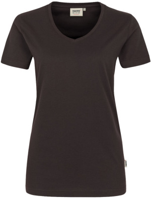 Hakro - Damen V-Shirt Mikralinar (schokolade)
