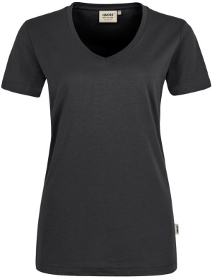 Hakro - Damen V-Shirt Mikralinar (karbongrau)