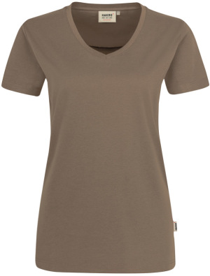Hakro - Damen V-Shirt Mikralinar (nougat)