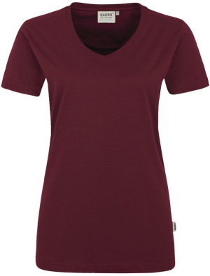 Hakro - Damen V-Shirt Mikralinar Pro (hp weinrot)