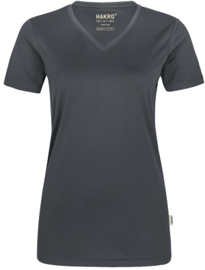 Hakro - Damen V-Shirt Coolmax (anthrazit)