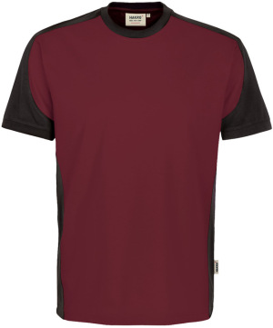 Hakro - T-Shirt Contrast Mikralinar (weinrot/anthrazit)