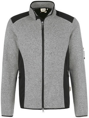 Hakro - Strickfleece Jacke Dawson (grau meliert)