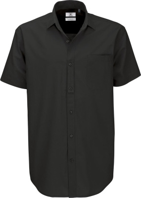 B&C - Poplin Shirt Heritage Short Sleeve / Men (Black)