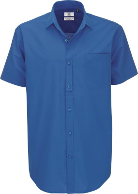 B&C - Poplin Shirt Heritage Short Sleeve / Men (Blue Chip)