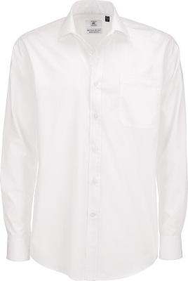 B&C - Poplin Shirt Smart Long Sleeve / Men (White)