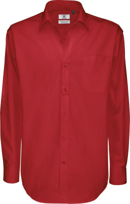 B&C - Twill Shirt Sharp Long Sleeve / Men (Deep Red)
