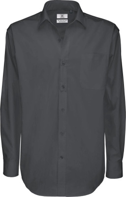 B&C - Twill Shirt Sharp Long Sleeve / Men (Dark Grey (Solid))