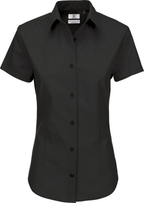 B&C - Poplin Shirt Heritage Short Sleeve / Women (Black)