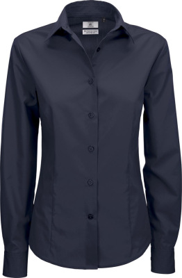 B&C - Poplin Shirt Smart Long Sleeve / Women (Navy)