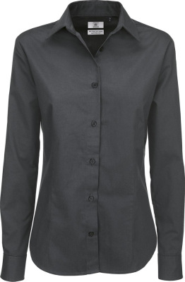B&C - Twill Shirt Sharp Long Sleeve / Women (Dark Grey (Solid))