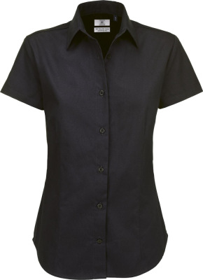 B&C - Twill Shirt Sharp Short Sleeve / Women (Black)