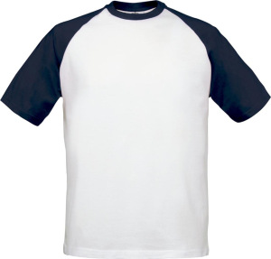 B&C - T-Shirt Base-Ball (White/Navy)