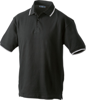 James & Nicholson - Polo Tipping (black/silver)