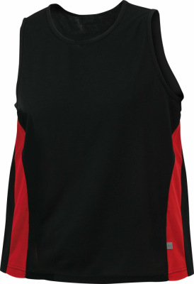 James & Nicholson - Men´s Running Tank (Black/Red)