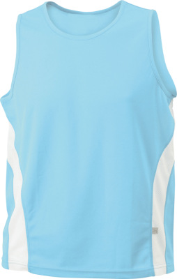 James & Nicholson - Men´s Running Tank (Ocean/White)