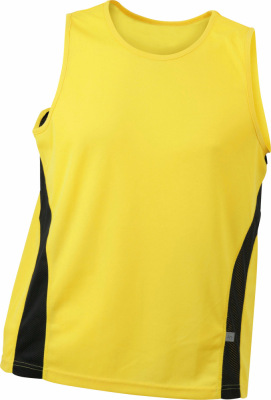 James & Nicholson - Men´s Running Tank (Yellow/Black)