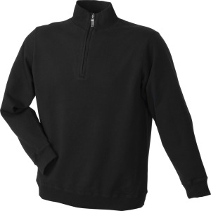 James & Nicholson - Round-Neck Zip (black)