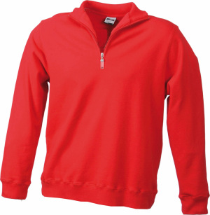 James & Nicholson - Round-Neck Zip (red)