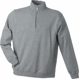 James & Nicholson - Round-Neck Zip (sport grey)