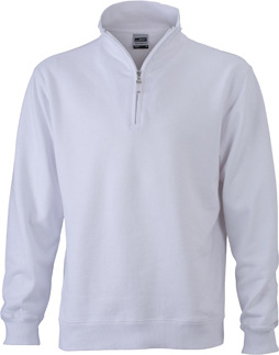 James & Nicholson - Round-Neck Zip (white)