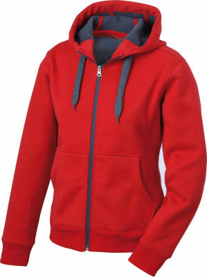 James & Nicholson - Ladies´ Doubleface Jacket (Red/Carbon)