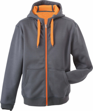 James & Nicholson - Men´s Doubleface Jacket (Carbon/Orange)