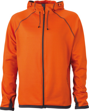 James & Nicholson - Men´s Hooded Fleece (Dark Orange/Carbon)