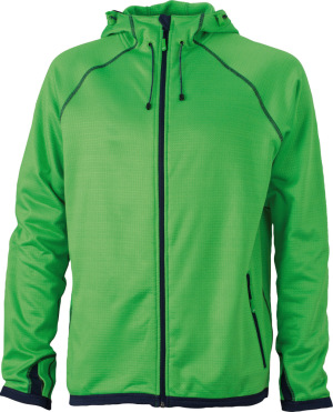 James & Nicholson - Men´s Hooded Fleece (Green/Navy)