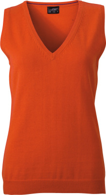 James & Nicholson - Damen V-Neck Pullunder (dark-orange)